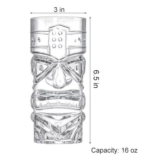 8 Pack Plastic Tiki Cups, NEW - Picture 2 of 4